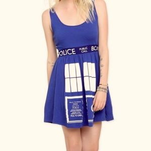 Dr. Who Phone Booth Tardis Tank Dress in Royal